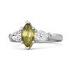 Peridot Trio Stone Tapered Ring - Sterling Silver