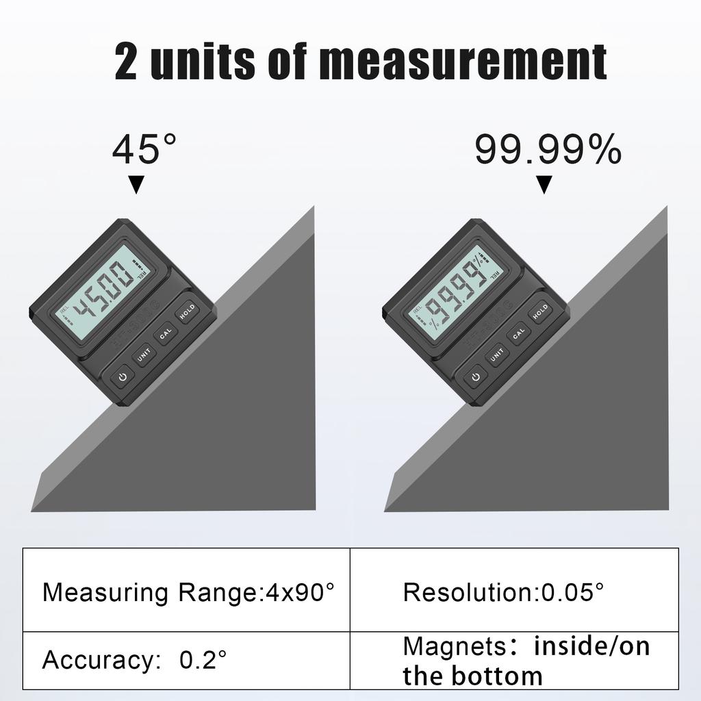 HT-300C Magnetic Digital Display Inclinometer Level Protractor Angle Gauge 90 Degree Ruler