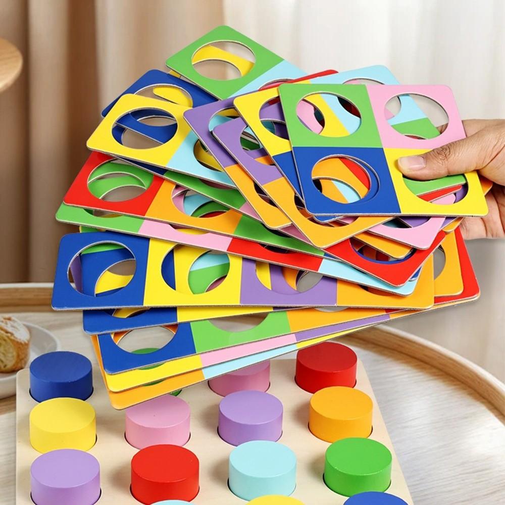 Color Recognition Matching Logic Game Educational Wooden Puzzle  Preschoolers or Toddlers