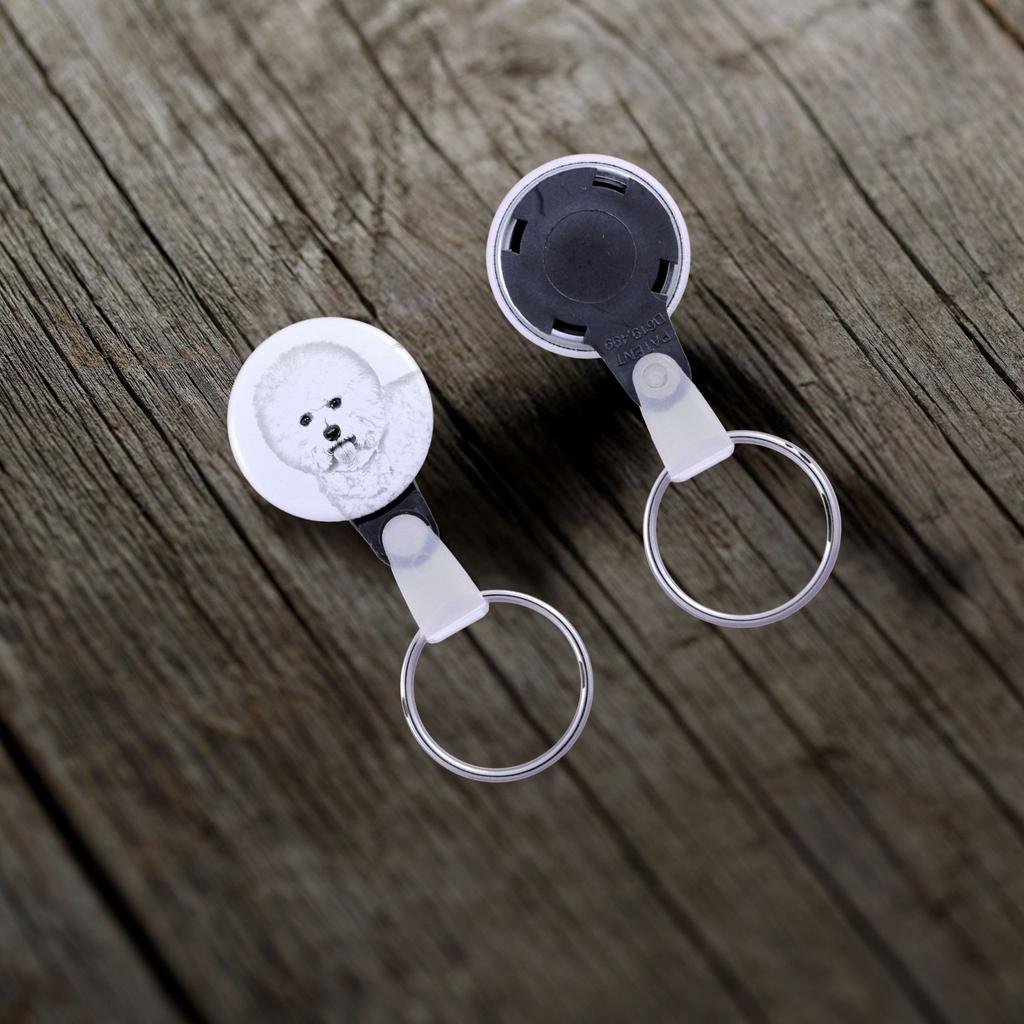 Bichon Frise, Bichon Tenerife, Bichon a Poil Frise - Keychain with a Dog Portrait, Pendant with the Brand's Own Art-Dog Graphics