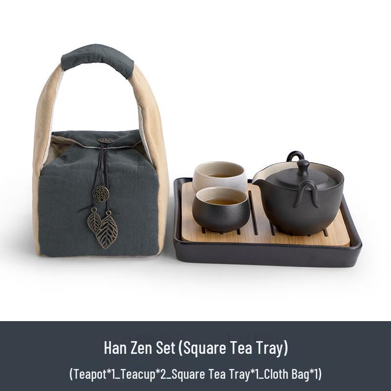 Nanshan Mr. Portable Black Pottery Travel Tea Set
