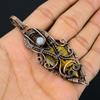 Tiger Eye Gemstone Copper Wire Wrap Handmade Pendant Jewelry Gift