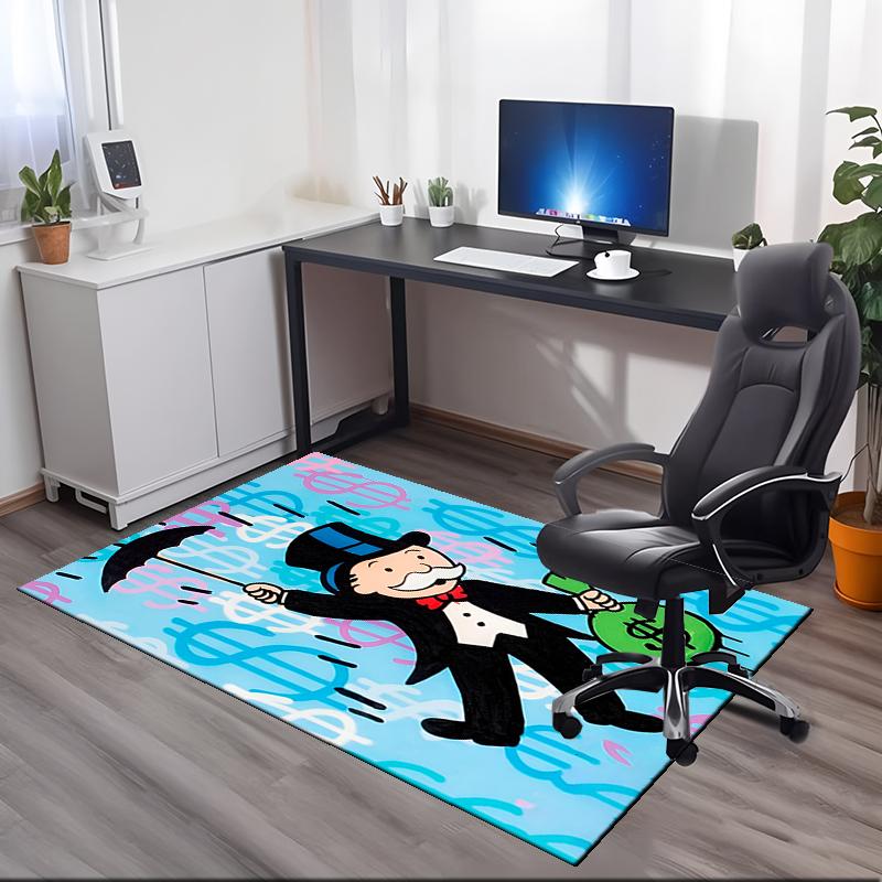Monopoly Printed Carpetrugfor Office Chair Living Room Bedroom Kitchen Room Decor Gifts