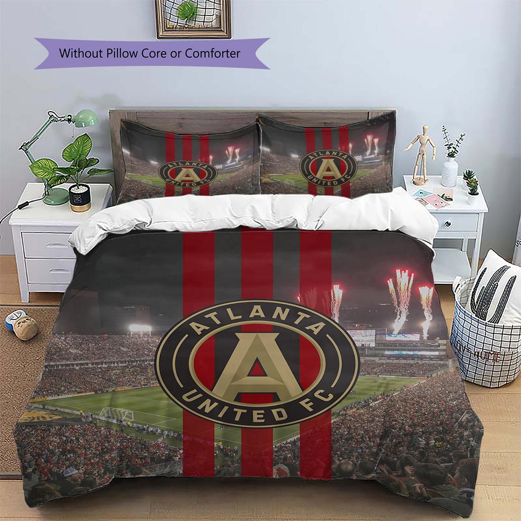 Atlanta United FC Pattern Bedding Home Decoration Birthday Gift (1 * duvet cover + 2 * pillowcase, without core)