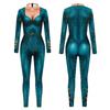 Blue Fish Sequins 3D Print Sexy Bodysuits Women  S-XL Long Sleeve Cosplay New Party Tight Sexy Jumpsuits