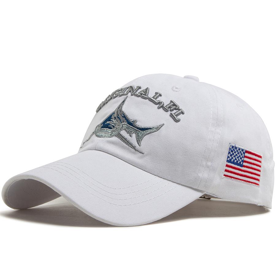 National flag Shark Design Baseball Cap Men Wash Vintage Snapback Travel Visor Sun Hat Women Summer For Outdoor Casual Soft Top