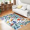 Rug with Highway Pattern, White Background, Soft Fleece, Easy Care, Multicolor