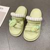 Шлепанцы Kawaii сандалии аниме женские тапочки мультфильм летние животные облака обувь для женщин 2024 высота зеленый милый легкий Vip FI