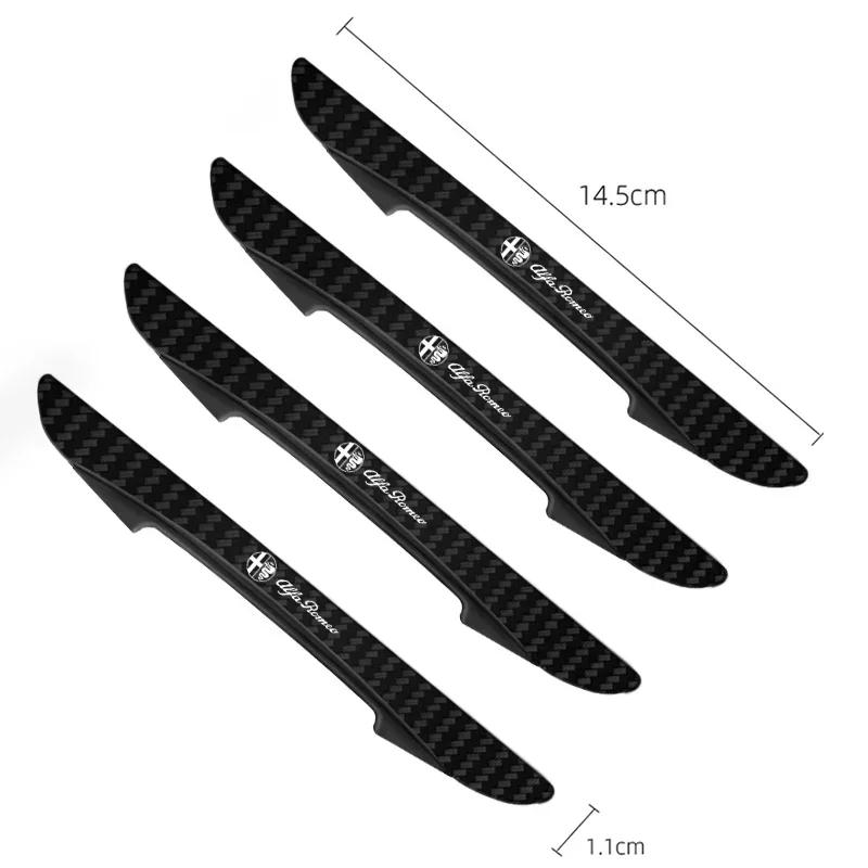 4pcs Carbon Fiber Look Car Door Protective Sticker For Alfa Romeo Giulia Stelvio Giulietta 156 159 147 Mito Tonale Brera Disco khg156