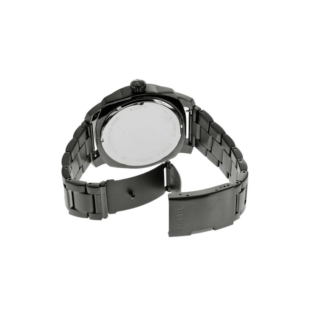 Fossil Машина Три стрелки Дата Дым Нержавеющая сталь Часы