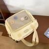 Y2K Women Ita Backpacks Fashion DIY Badge Knapsack Cute Girl Transparent Pocket Casual Nylon Large Capacity Shoulder Bag Handbag