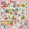 50Pcs/Set Beautiful Flowers . Elegant Bouquet Series 03 Stickers Waterproof DIY Fashion Doodle Decals Stickers