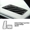 For Dodge Challenger 2008-2014 Car Center Console Dashboard Sticker Strip Carbon Fiber Auto Air Conditioner Socket Cover Trim
