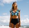 Two-piece boho swimsuit, women's shaping set, black. M two-piece boho swimsuit, women's shaping set, black.