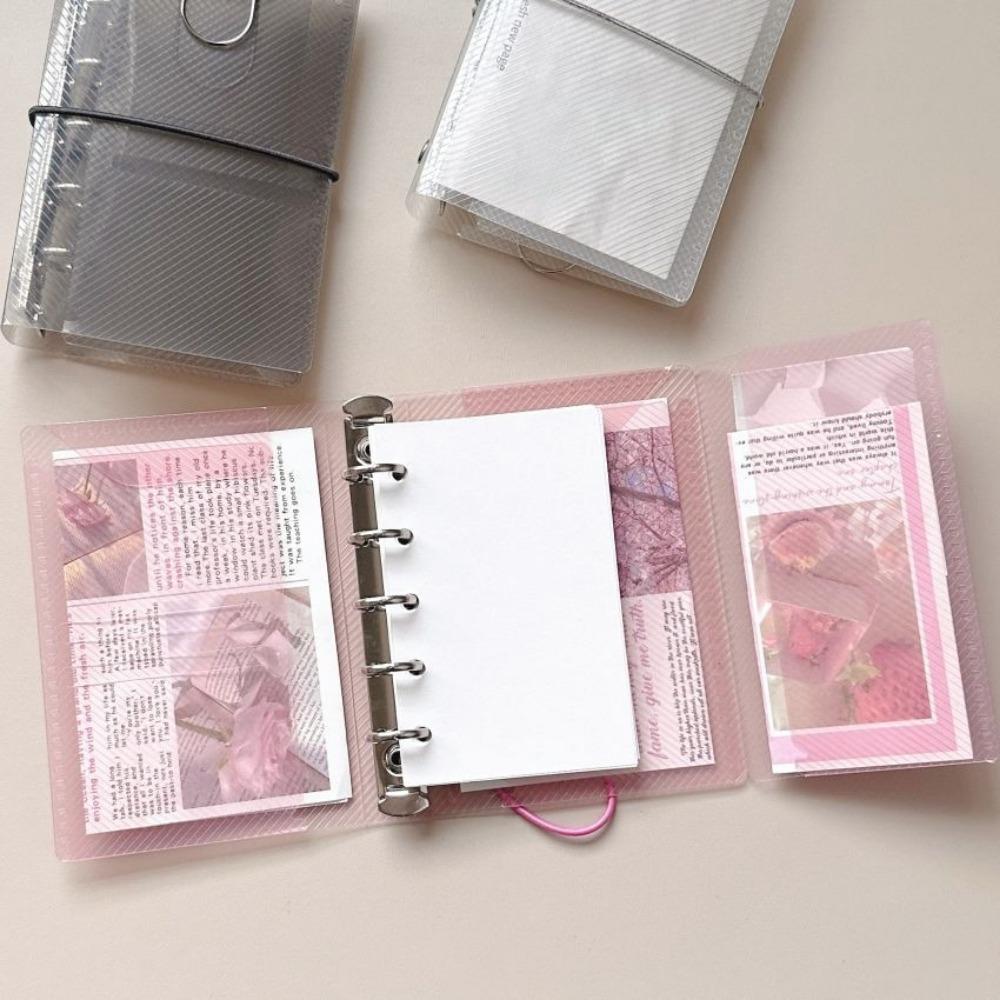 Transparent Notebook Cover Twill Storage Bag Ins Tri-fold Binder Notebook Student Diary