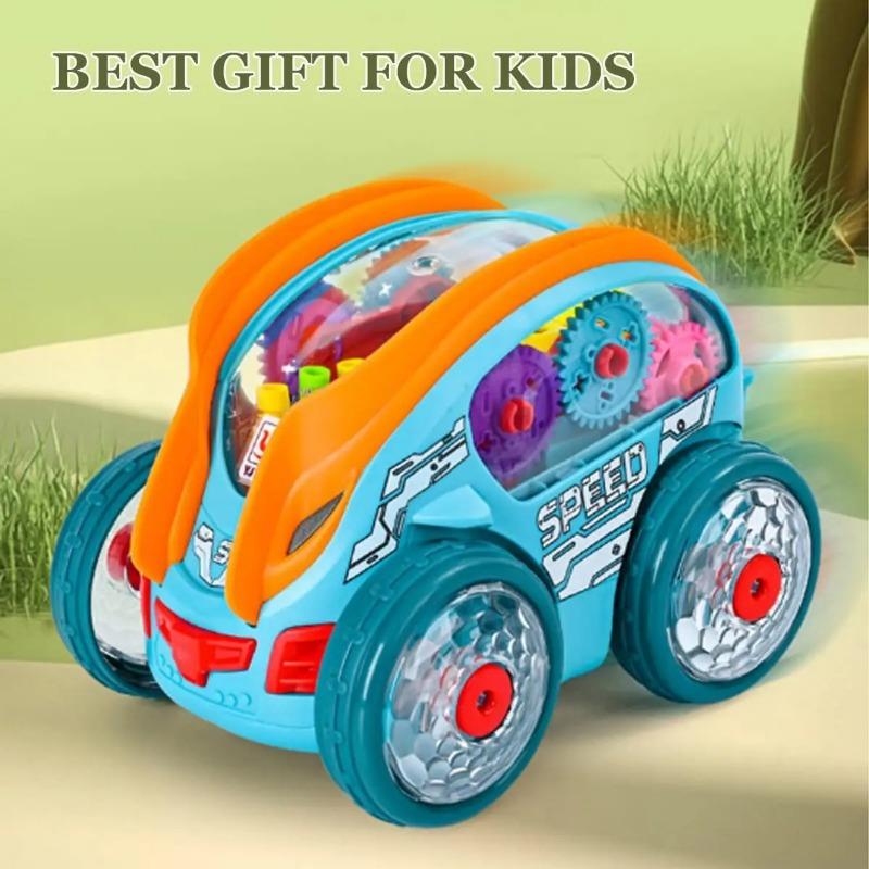 Speedlite Dynamic Gear-Powered Car со светодиодными фарами, игрушечная машинка Speed Lite со светом и музыкой, машина для трюков и сальто