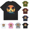 Men's  Round Neck Casual Hawaiian Beach  Printed Short Sleeve T-shirt Top