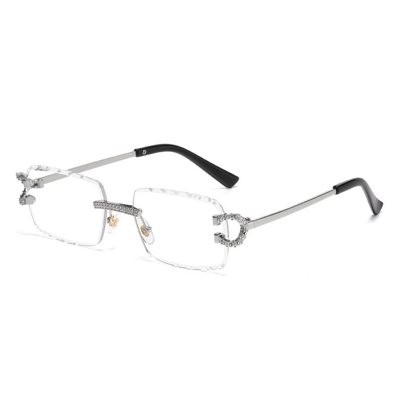 New Luxury Frameless Trimmed Women Sunglasses Personalized Set With Diamonds Frame Design High Quality Trend Men Shades Uv400