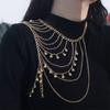 Gold Necklace Shoulder Chain Metal Body Chain Creative Tassels Costume Armband Party Decoration