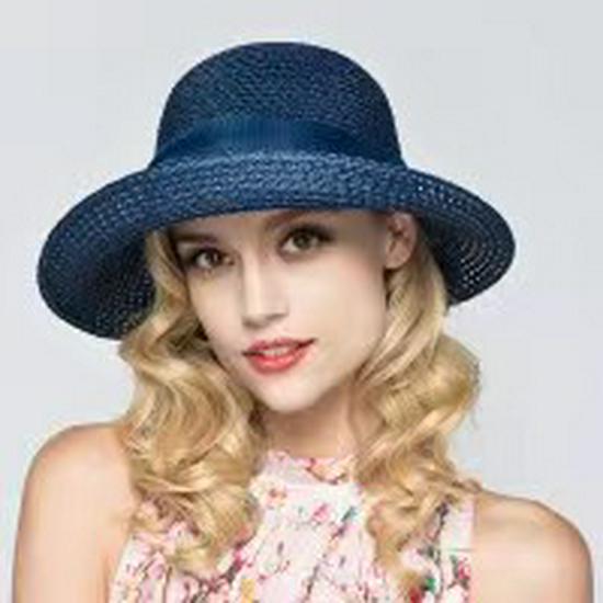 Женская складная пляжная шляпа от солнца с широкими полями в корейском стиле