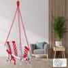 Cotton Round Swing-Hanging Cotton Chair Swing with Accessories & Strong 4 Ft. Chain for Indoor & Outdoor/150 Kg Capacity