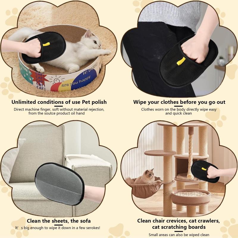 Pet Hair Removal Glove Cat & Dog Reusable Electrostatic Pet Hair Remover Grooming Gloves for Couch,Furniture,Carpet,Car