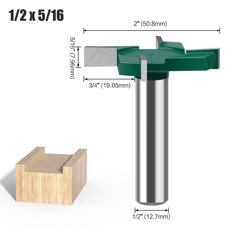 Четырехлопастной Т-образный нож Нож для очистки дна Пазовальный нож Деревообрабатывающая фреза Головка фрезы для гравировального станка Пазовальный нож большого диаметра