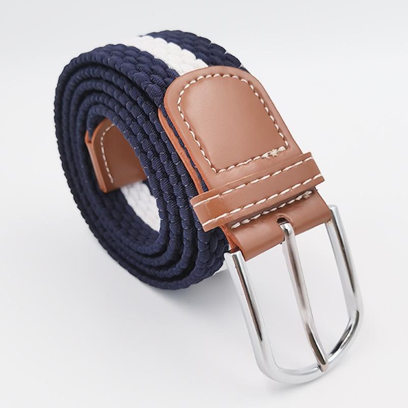 Elastic Elastic Braided Belt Student Canvas Needle Buckle Versatile Belt for Men and Women