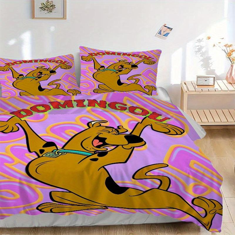 3pcs Scooby Doo Domingou Bedding Set - Includes Quilt Cover and Pillowcases, Suitable for All Seasons, Machine Washable - Ideal Gift for Family and Fr