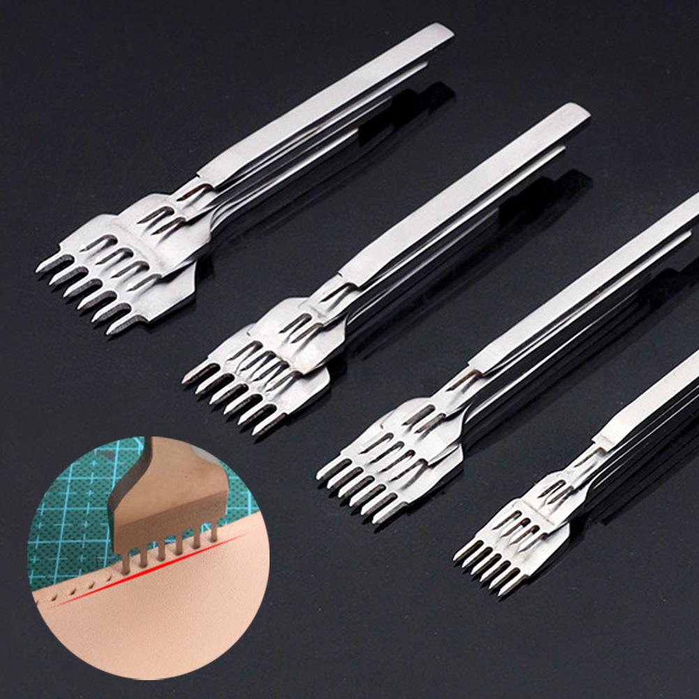 3/4/5/6mm Spacing Punch Tool For Leather Hole Punches Tool Lacing Stitching Sewing DIY Leather Craft Tools 1/2/4/6 Prong