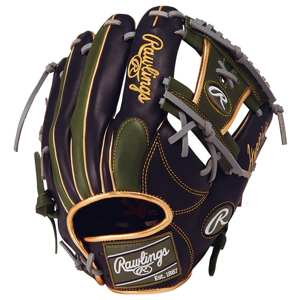 Rawlings HYPER TECH COLOR SYNC Мягкая бейсбольная перчатка для инфилдеров, GR6HTCN62, Черный/Средне-зеленый, 11,25 дюйма, Для правши