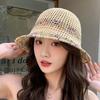Полая вязаная пляжная шляпа от солнца, плетеная соломенная шляпа, модная шляпа рыбака для женщин