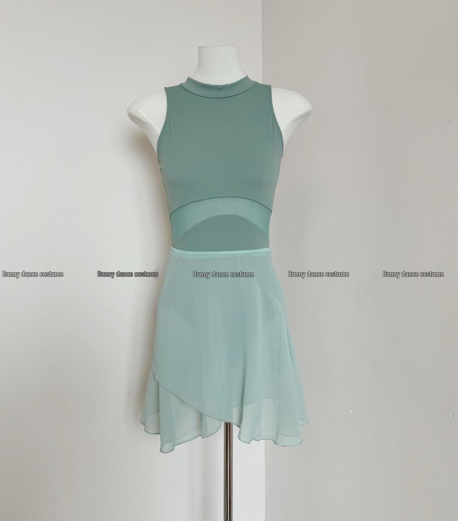 Женский балетный купальник-ханбок с подкладкой для танцев, экзаменов по искусству, йоги и выступлений.