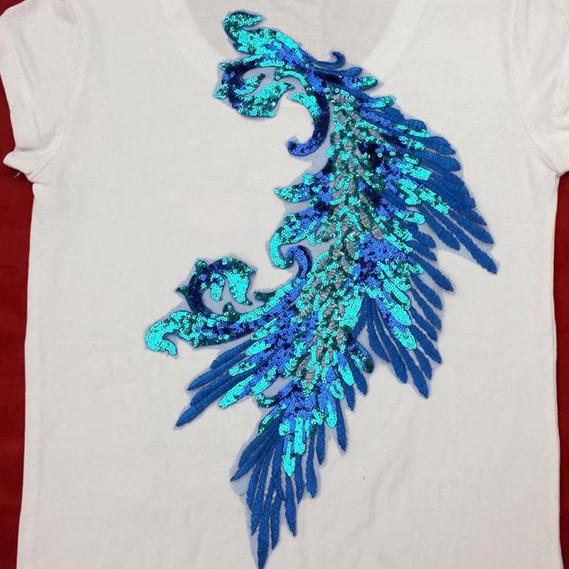 Вышитые нашивки Швейные аксессуары Перья Пайетки Кружево Рукоделие Хвост Феникса Сделай сам Пайетки Нашивки
