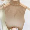 Сетчатый трикотажный топ для женщин Y2K майка с коротким вырезом жилет женский без рукавов свитер шикарный вырез уличный однотонный облегающий топ-труба