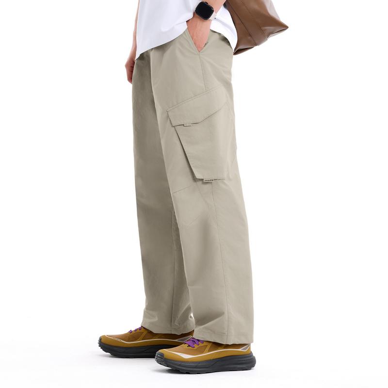 Li Ning Outdoor CF Отражающие Ледяное Ощущение Комфортные Водостойкие Прямые Брюки-Карго Мужские Коричневый Серый AYKW601-1