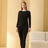 Women's Solid Color Seamless Thermal Underwear Top Bottoms Winter Long Sleeve Warm Lingerie