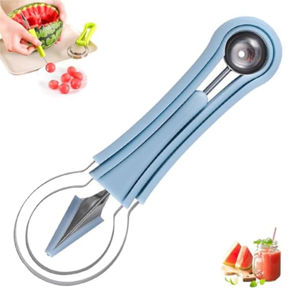 3-in-1 Stainless Steel Fruit Cutter Fruit Carving Cutting Multifunctional Set Kitchen Gadget Essential Kitchen Accessories