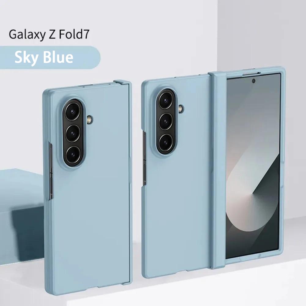 Чехол Skin Feel Slim для Samsung Z Fold 7 Flod 6 5 4 3 5G Zflod 5 flod4 Конфетный Пластиковый Складной Ударопрочный Защита Шарнира Жесткий Чехол