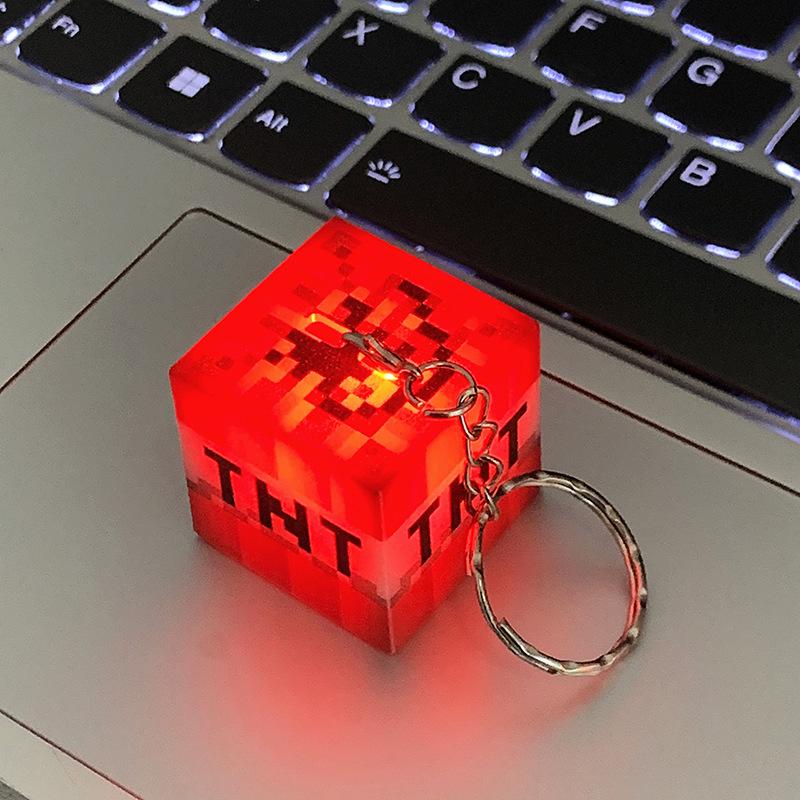 Тема игры Mc Окружающий Светодиодный фонарик-брелок, Перезаряжаемый через USB, Мини-фонарик, Брелок, Подвеска для рюкзака, Детские подарки, Светодиодный ночник