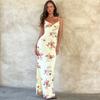 Sexy Y2K Clothes Floral Print Sleeveless Backless Bodycon Maxi Dresses For Women Club Birthday Party Elegant Outfit