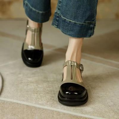 Женская обувь с круглым носком сандалии для женщин массивная летняя обувь на платформе 2024 года закрытый толстый каблук блок открытый нескользящий горячий