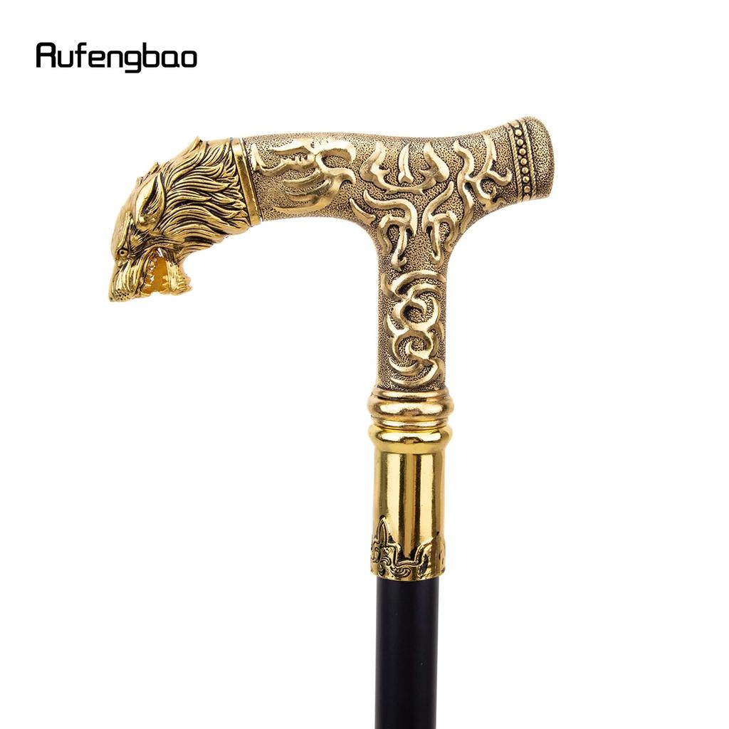 Ручка золотого волка, роскошный узор, трость для вечеринки, модная элегантная трость, декоративная ручка для трости, ручка Crosier 90 см