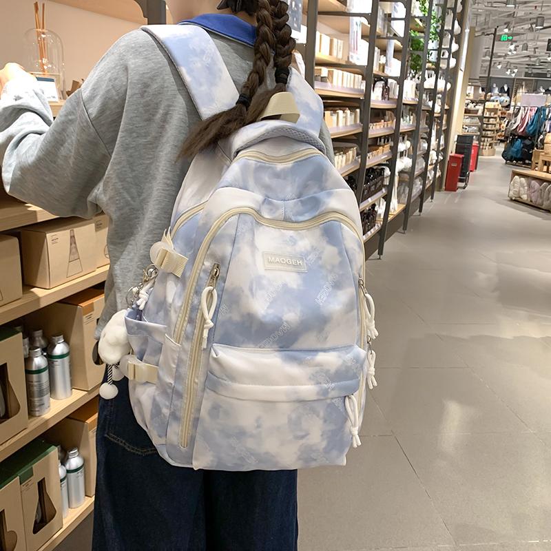 Рюкзак с принтом тай-дай для мальчиков и девочек, школьный рюкзак большой вместимости