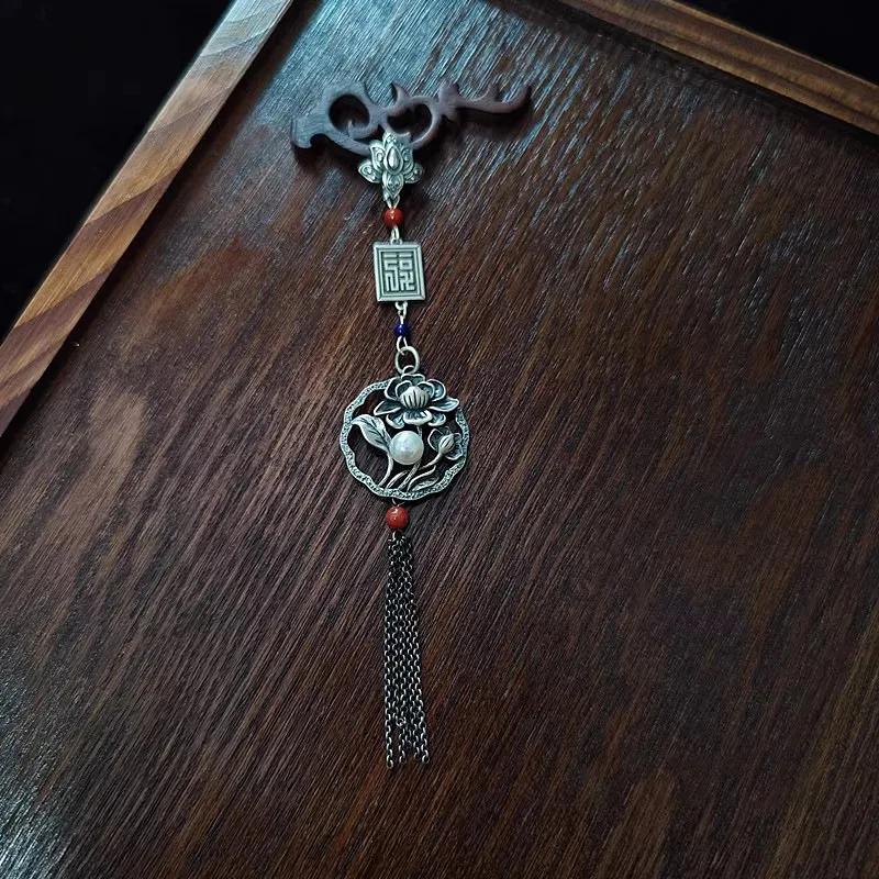 Изысканный винтажный кисточный чонсам длинная подвеска пион цветок жемчужные броши для женщин аксессуары для ханьфу ювелирные изделия