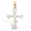 [L1264] - Gold Plated Pendant 'Cross' White Gold - 20x14 Mm
