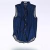 Оригинальный магазин шнуровка джинсовый жилет штабелированный жилет свободный жилет без рукавов жилет женский поддельный воротник