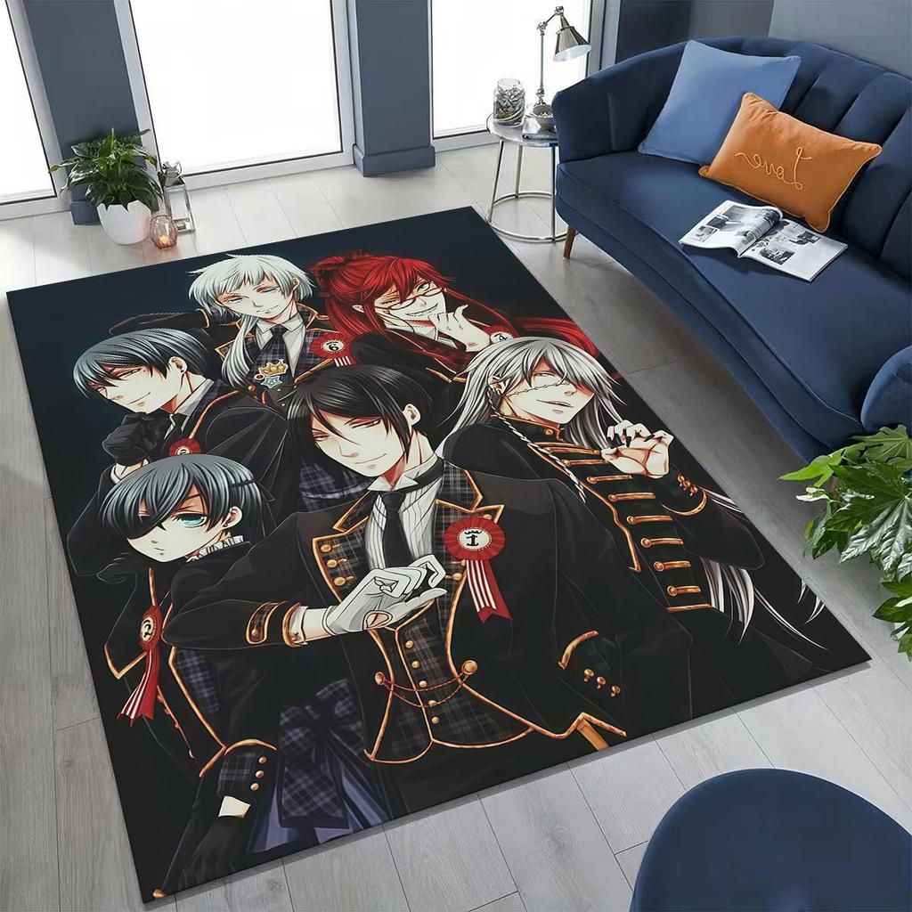 Аниме Темный дворецкий Себастьян Сиэль Мультяшный Мультяшный Ковер для Спальни Гостиной Дивана Дома Декор Придверный коврик, Детский Нескользящий Коврик для Пола