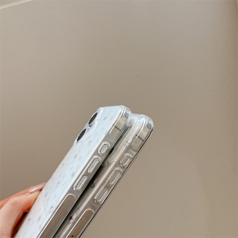 Чехол для iPhone 17/16 Pro Max/15/14 с цветочным кроликом для девочек