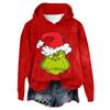Women's Hooded Long Sleeve Christmas Printed Flannel Top Hooded Sweatshirt